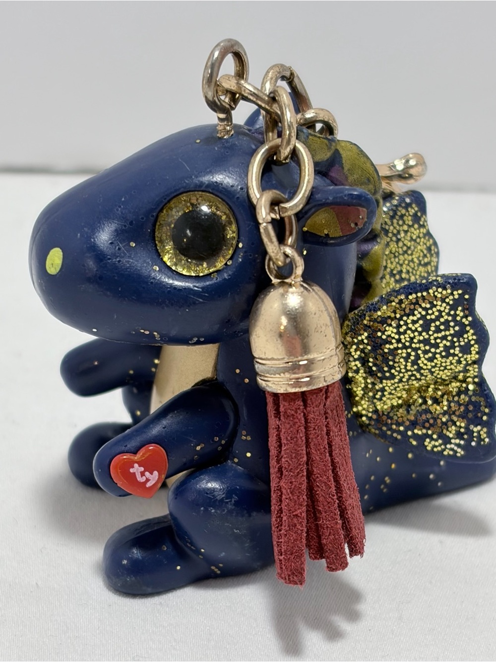 TY Beanie Boos Mini Boo SAFFIRE Blue Dragon Keychain
